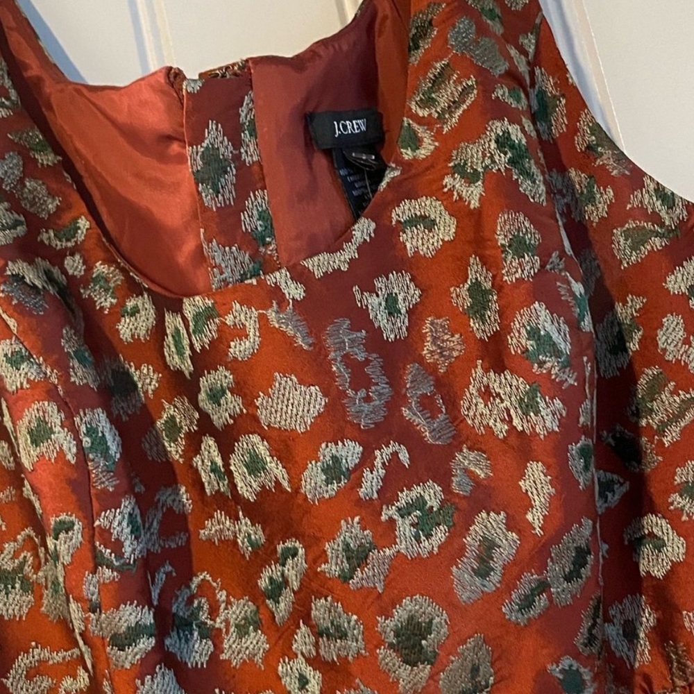 J.Crew Red and Green Patterned Dress